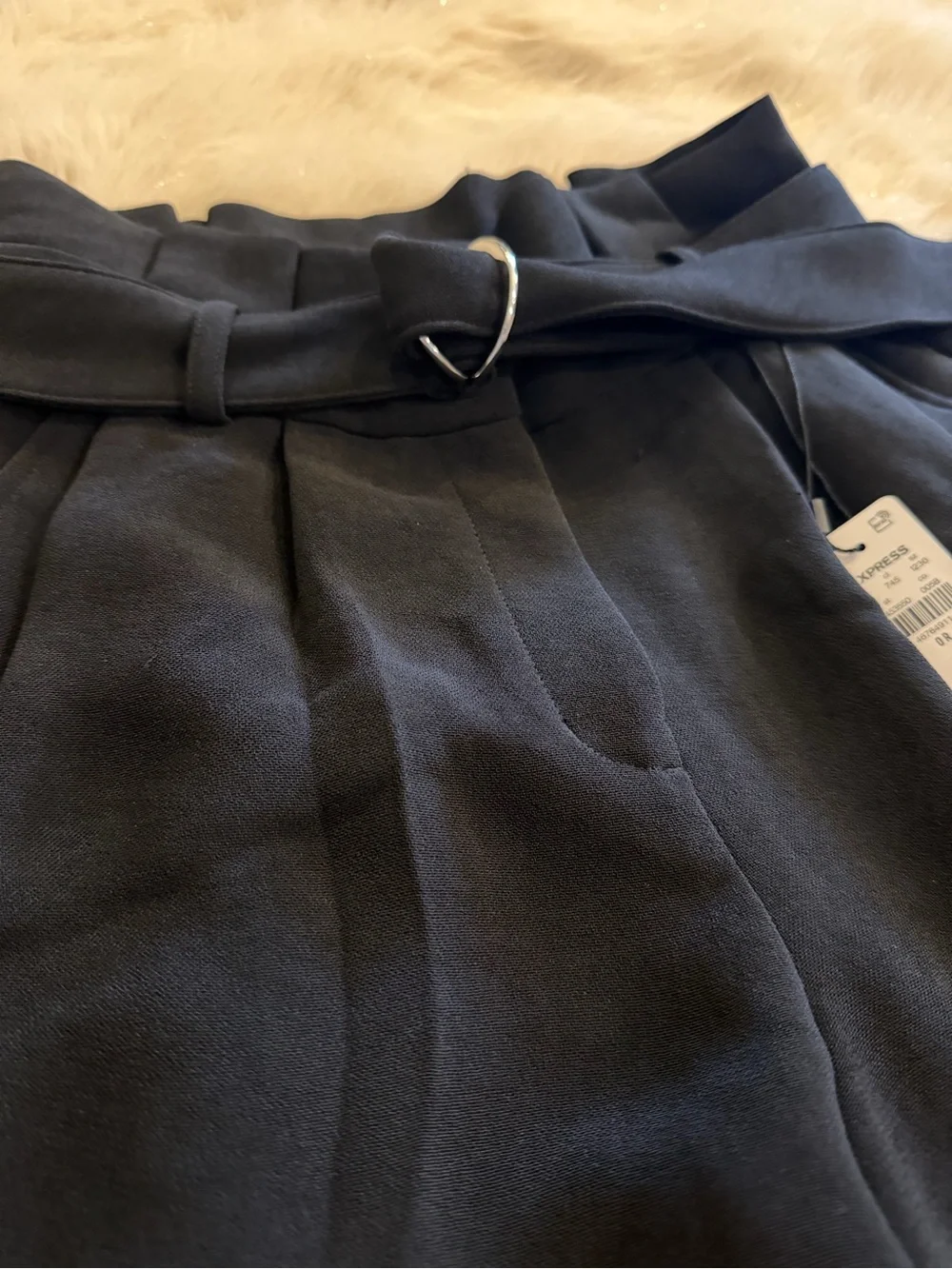 Express Black High Waisted pinched waist Ankle Trousers